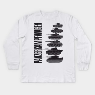 Hobby tanks! German Panzerkampfwagen tanks Kids Long Sleeve T-Shirt